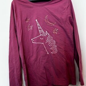 Girls Unicorn Long Sleeve Kids Shirt - Purple. Sz L​